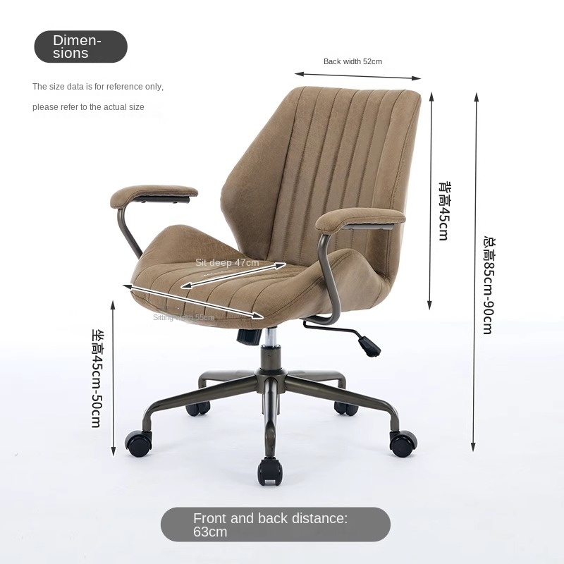 Office Furniture Usa - Amerykańskie krzesło biurowe zamszowe ze stalowymi