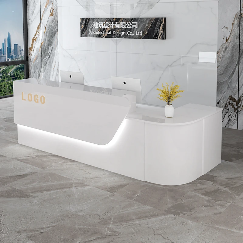 Office Furniture Usa - Luksusowe biurko recepcyjne z miejscem do